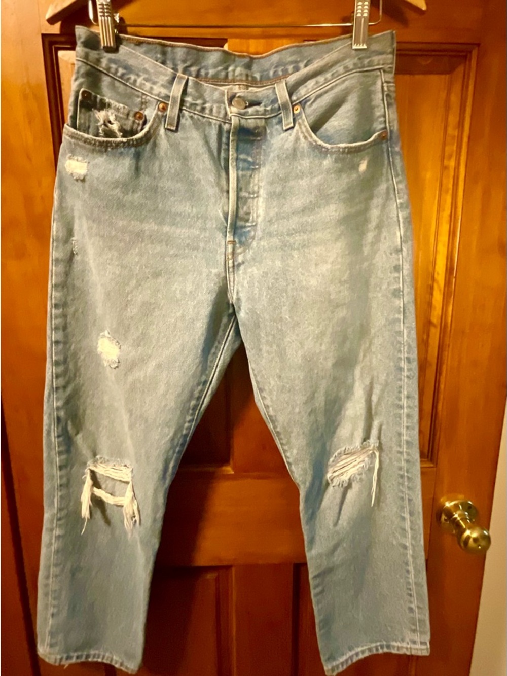 Levi's Light Blue Distressed Relaxed Jeans